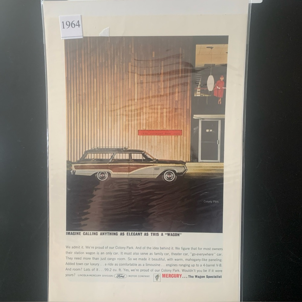 Vintage 1964 Mercury Colony Park Elegant As This Wagon Ad Advertisement